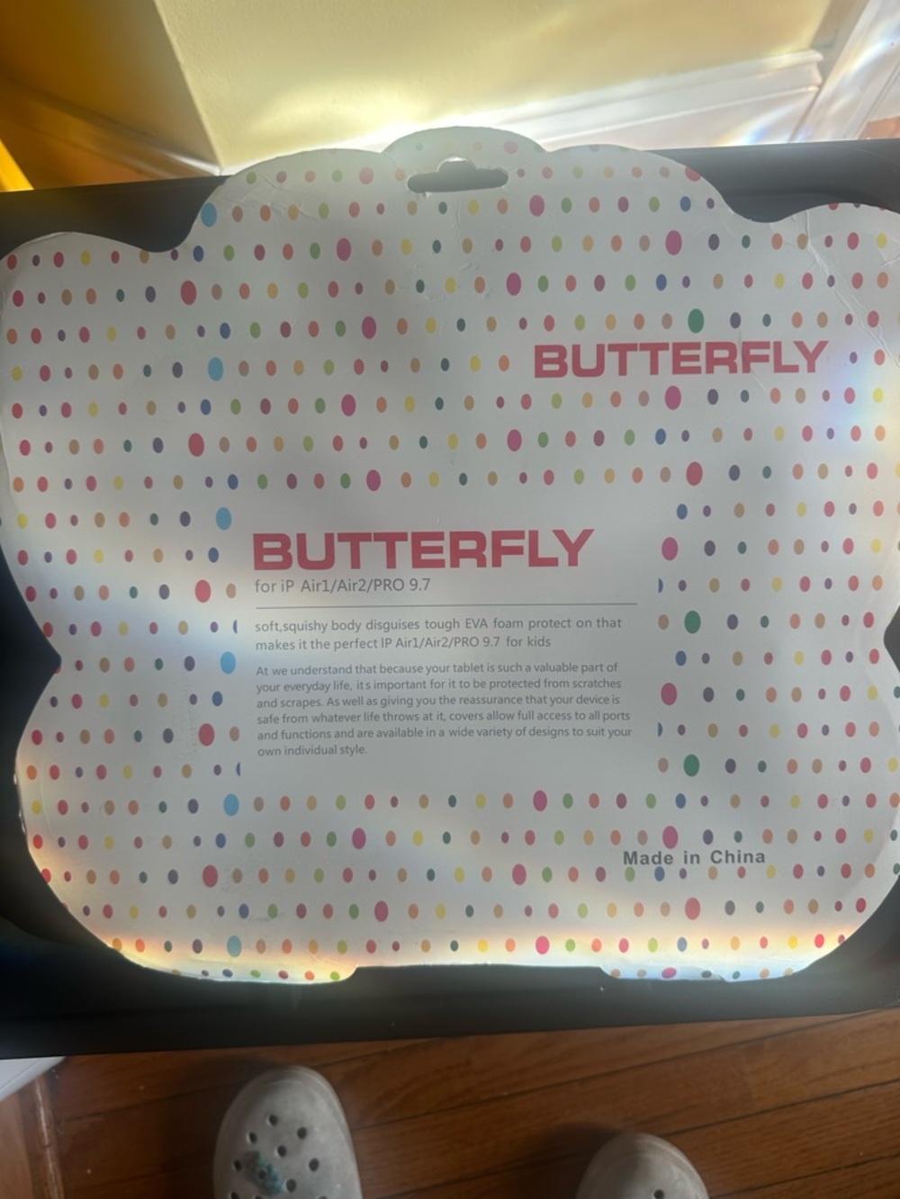 Apple Kids Butterfly Tablet Case - White with Multicolor Dots